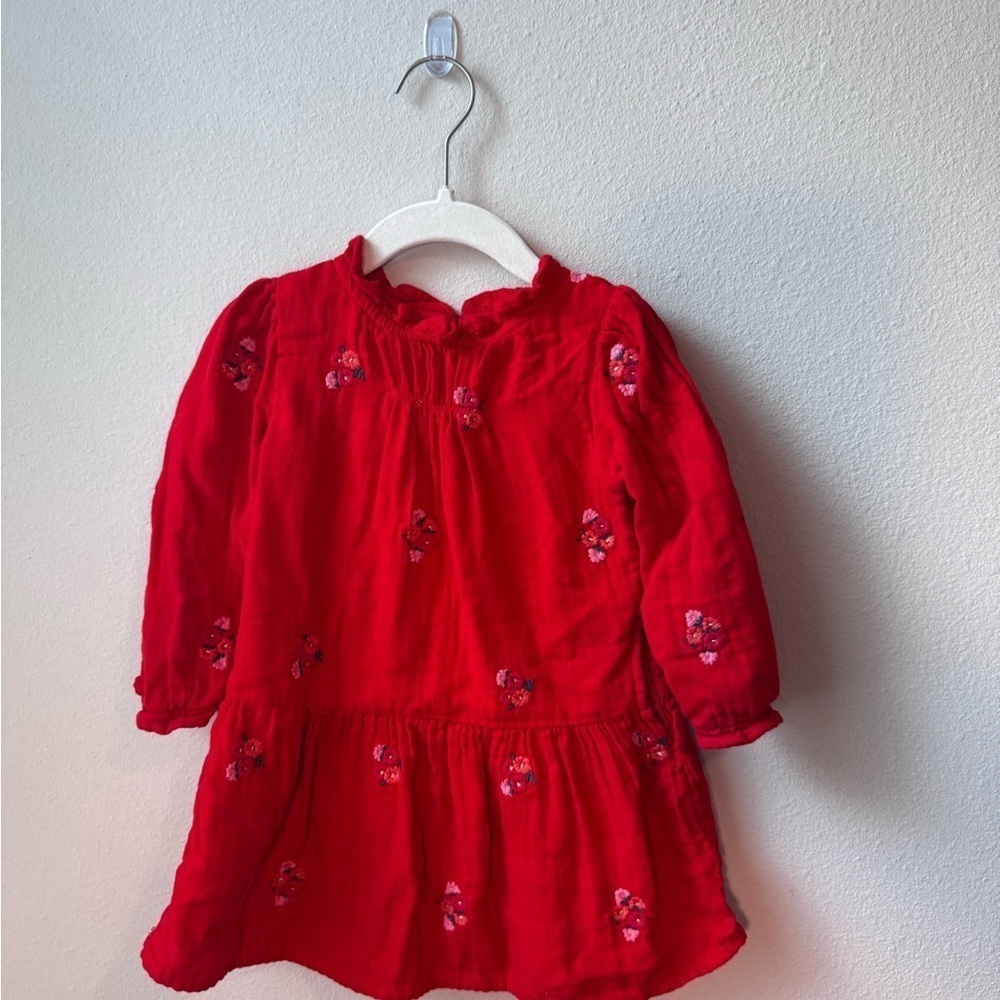 Cat & Jack Toddler Embroidered Red Dress - Red, like new